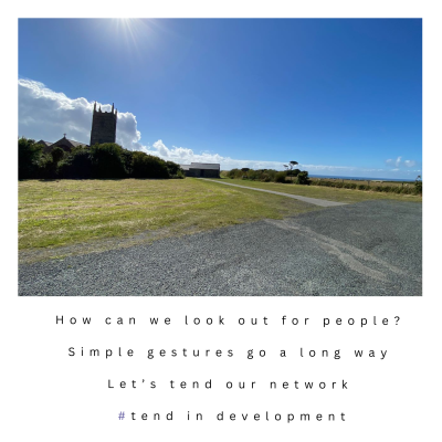 Blue skies, an abandoned airfield and a tall church spire